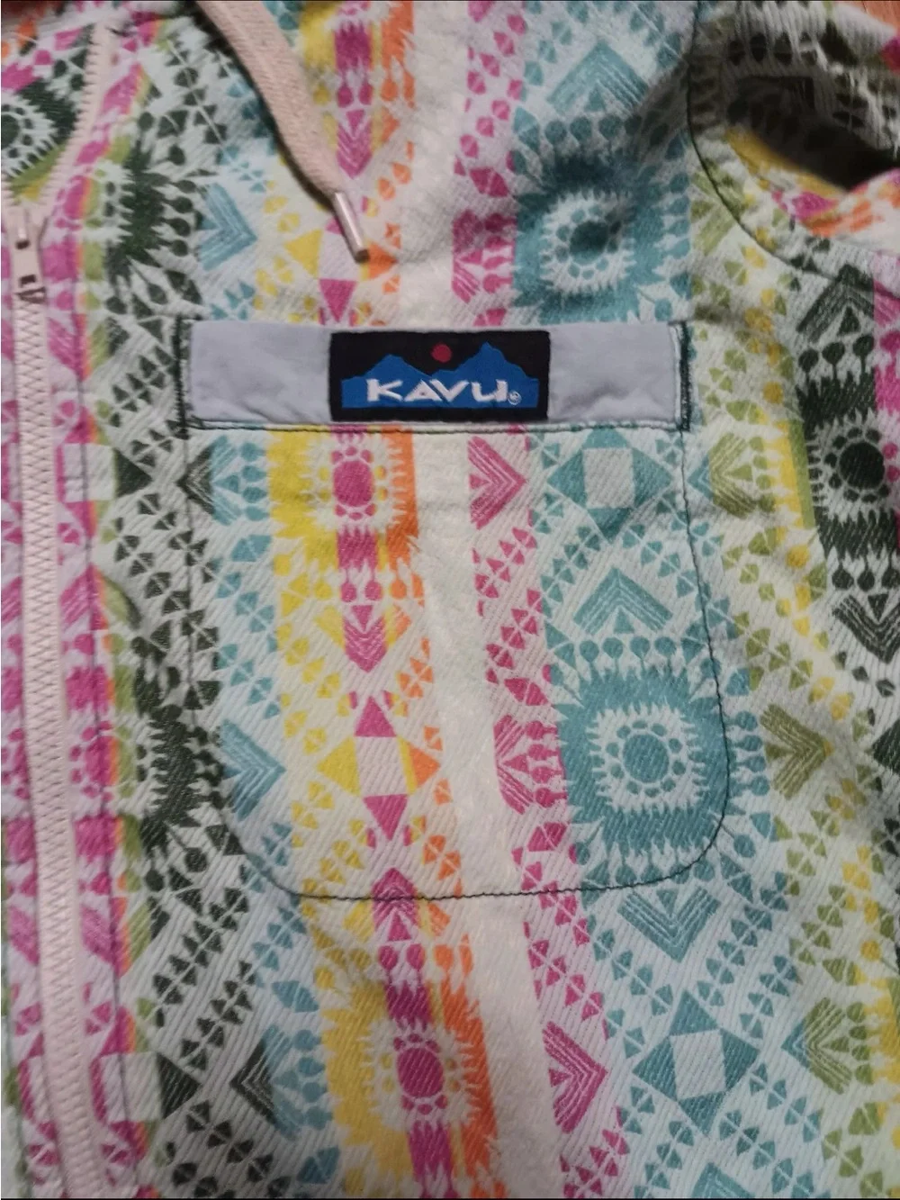 Kavu Hooded Zip Jacket in Multi-Print